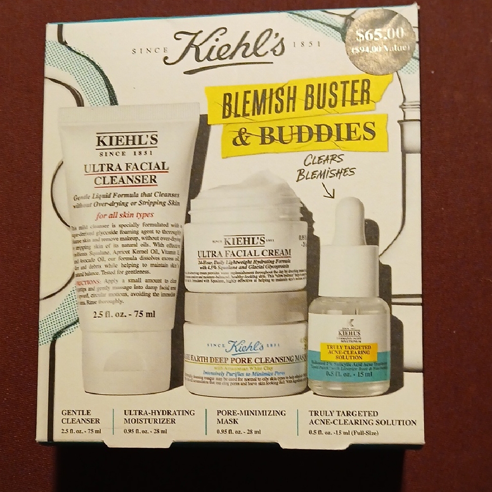 Kiehl's Blemish Buster & Buddies..NiB...Never Opened. 4 Products..Value 94.00